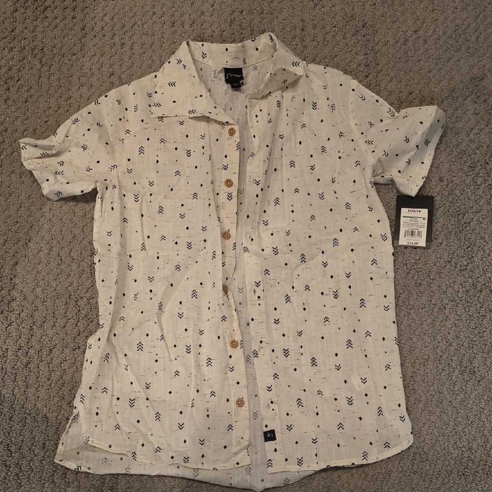 Art Class White Short Sleeve Button-Up Shirt